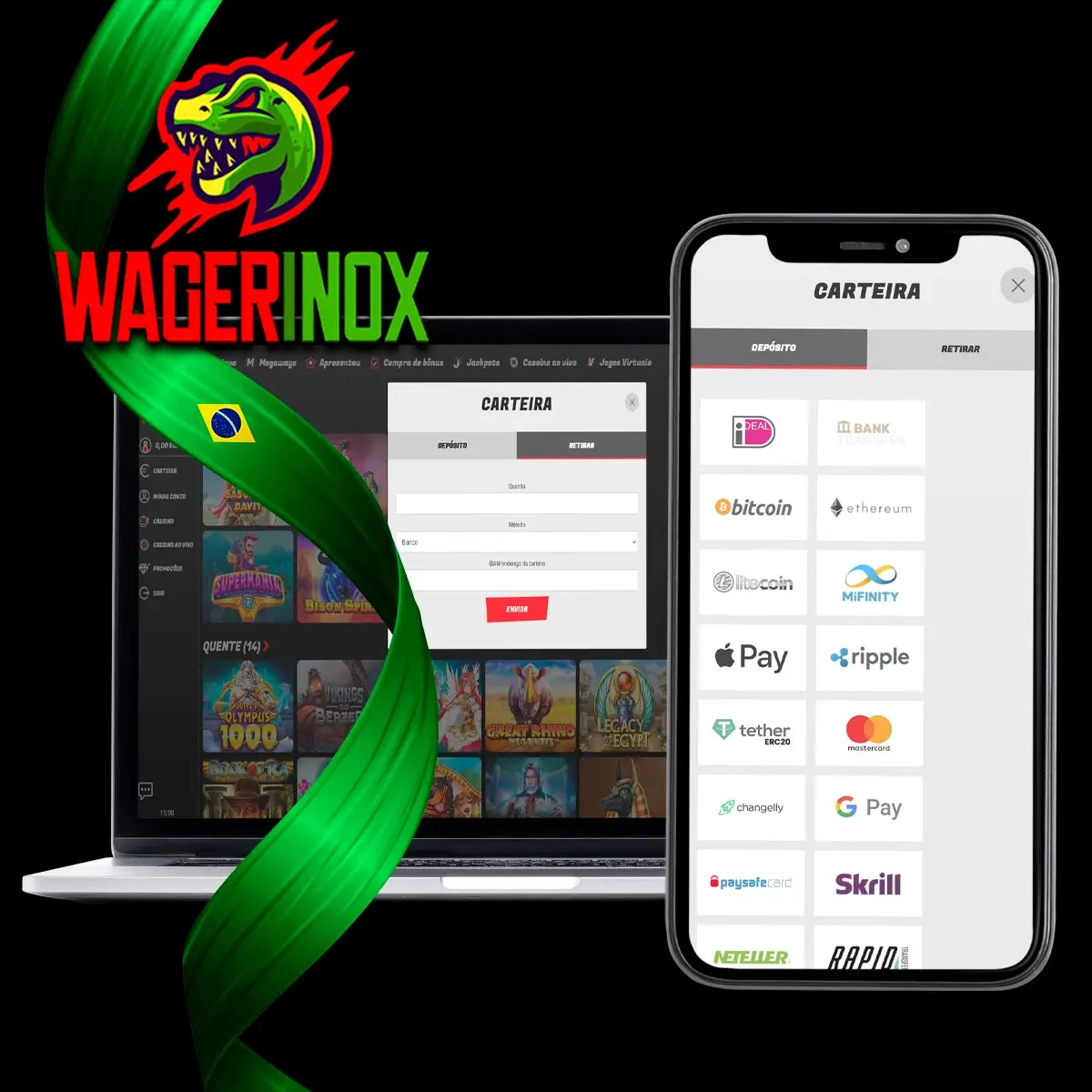 Opções de sistema de pagamento disponíveis na Wagerinox
